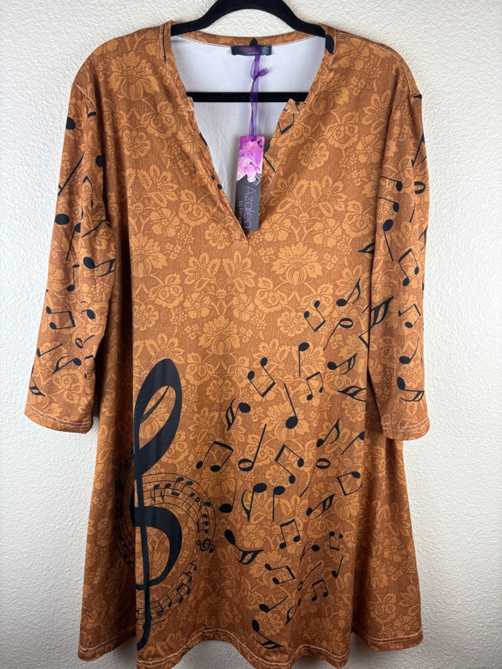 Azalea by Firmiana Music themed Tunic Top Size 3X